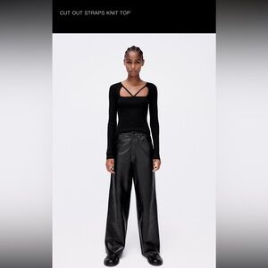 ZARA Cut out straps knit top